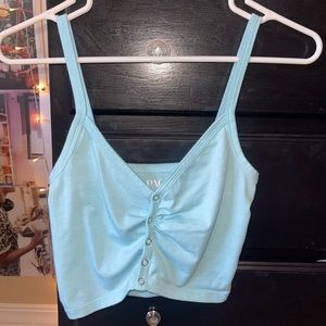 Blue button up pac sun tank top